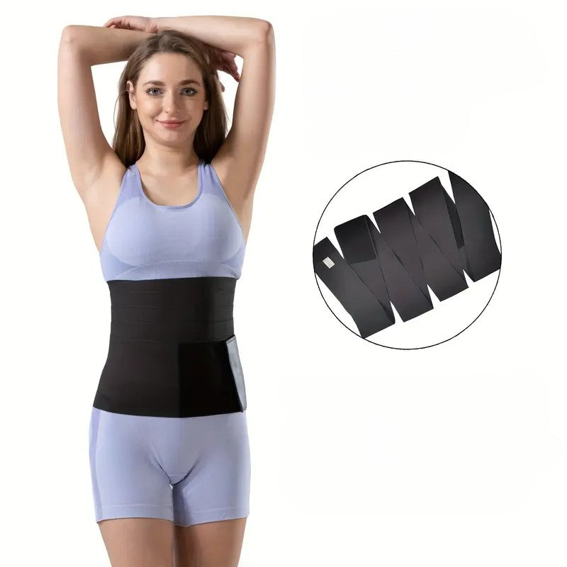 FlexWrap™ Unisex Bel Sargı Bandajı – Kum Saati Etkili, Kaymaz Tasarım ve 2m-5m Uzunluk Seçenekli
