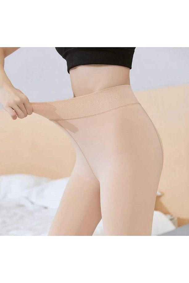 ThermaSoft™ Yüksek Bel Peluş Termal Tayt – Kışın En Rahat ve Toparlayıcı Seçimi