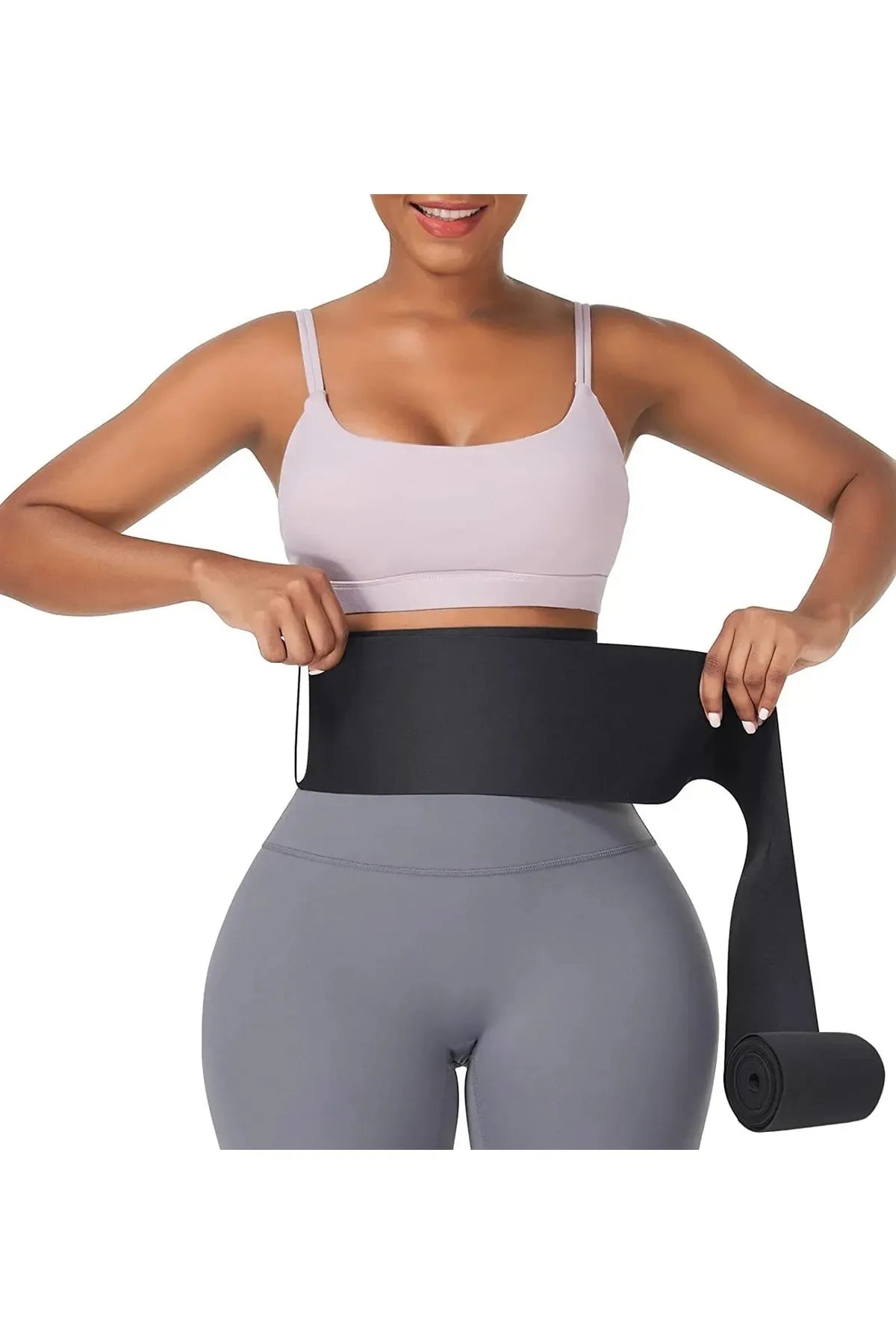 FlexWrap™ Unisex Bel Sargı Bandajı – Kum Saati Etkili, Kaymaz Tasarım ve 2m-5m Uzunluk Seçenekli