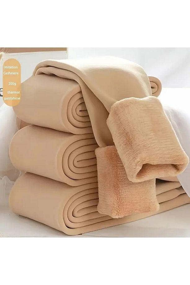 ThermaSoft™ Yüksek Bel Peluş Termal Tayt – Kışın En Rahat ve Toparlayıcı Seçimi