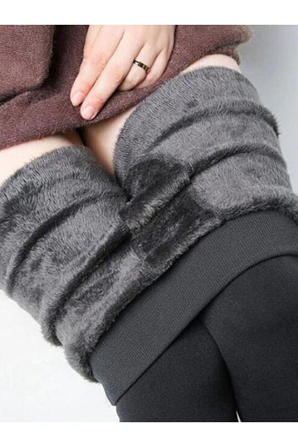 ThermaSoft™ Yüksek Bel Peluş Termal Tayt – Kışın En Rahat ve Toparlayıcı Seçimi