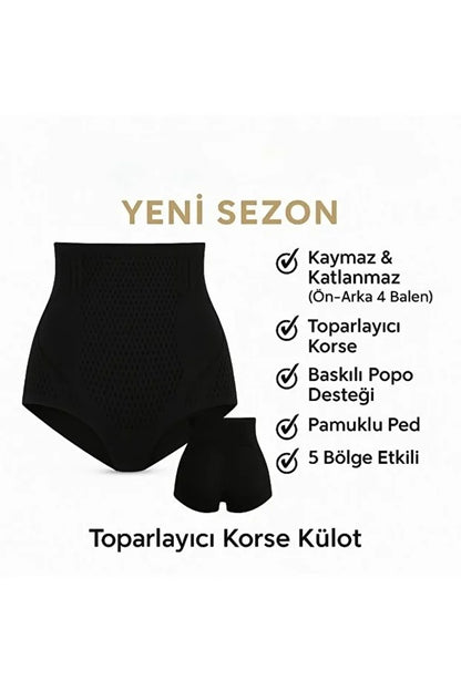 REYNEV İyonizer Korse – Yüksek Bel Toparlayıcı Buz İpek Korse