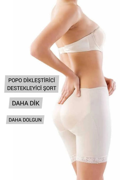 LiftShape™ Pop-Up Şort – Silikon Destekli, Popo Şekillendirici ve Konforlu Tasarım