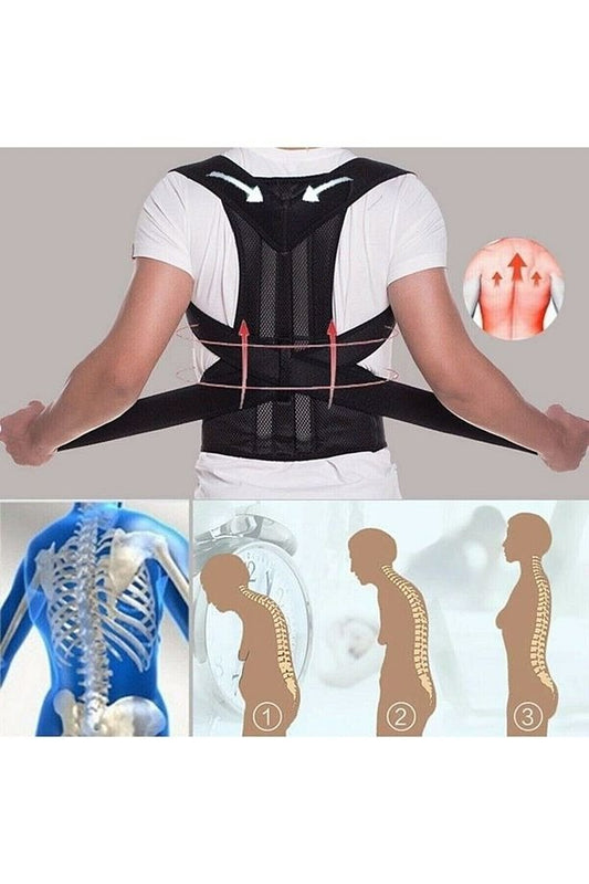 PosturePro™ Duruş Düzeltici Sırt Korsesi – Çift Balenli, Omuz ve Sırt Destekli Unisex Tasarım