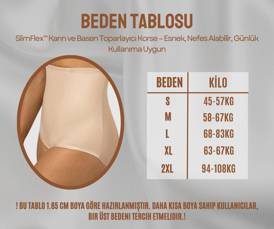 SlimFlex™ Karın ve Basen Toparlayıcı Korse – Esnek, Nefes Alabilir, Günlük Kullanıma Uygun
