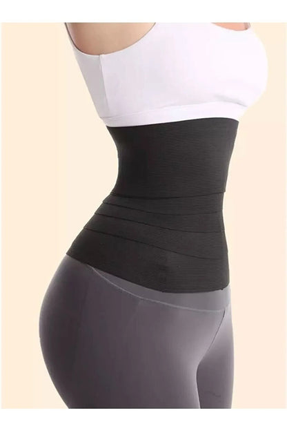 FlexWrap™ Unisex Bel Sargı Bandajı – Kum Saati Etkili, Kaymaz Tasarım ve 2m-5m Uzunluk Seçenekli