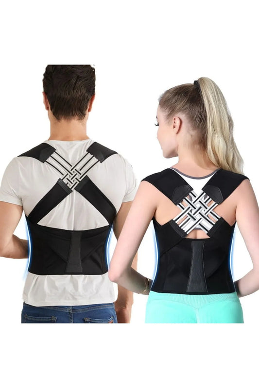 OrthoFlex™ Çift Destekli Duruş Düzeltici Sırt Korsesi – X Kayışlı, Unisex Duruş ve Sırt Destekleyici Tasarım