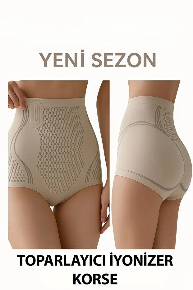 REYNEV İyonizer Korse – Yüksek Bel Toparlayıcı Buz İpek Korse