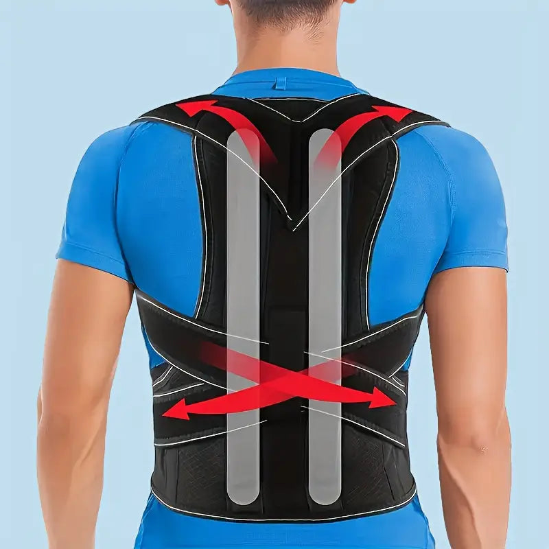 PosturePro™ Duruş Düzeltici Sırt Korsesi – Çift Balenli, Omuz ve Sırt Destekli Unisex Tasarım