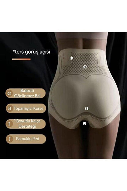 REYNEV İyonizer Korse – Yüksek Bel Toparlayıcı Buz İpek Korse