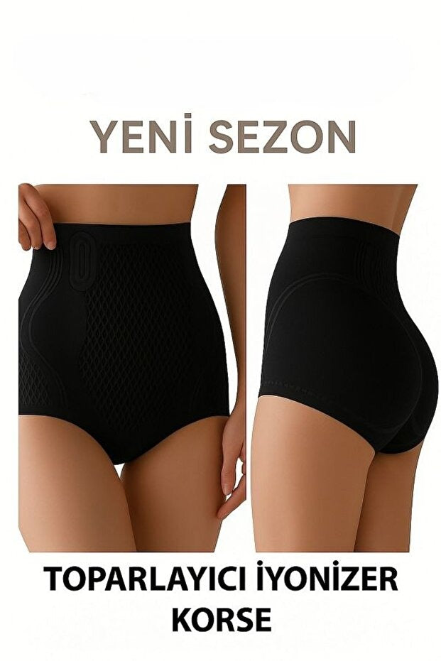 REYNEV İyonizer Korse – Yüksek Bel Toparlayıcı Buz İpek Korse