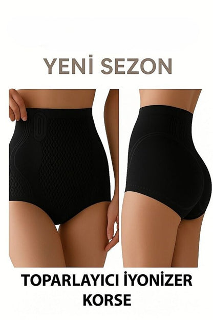 REYNEV İyonizer Korse – Yüksek Bel Toparlayıcı Buz İpek Korse