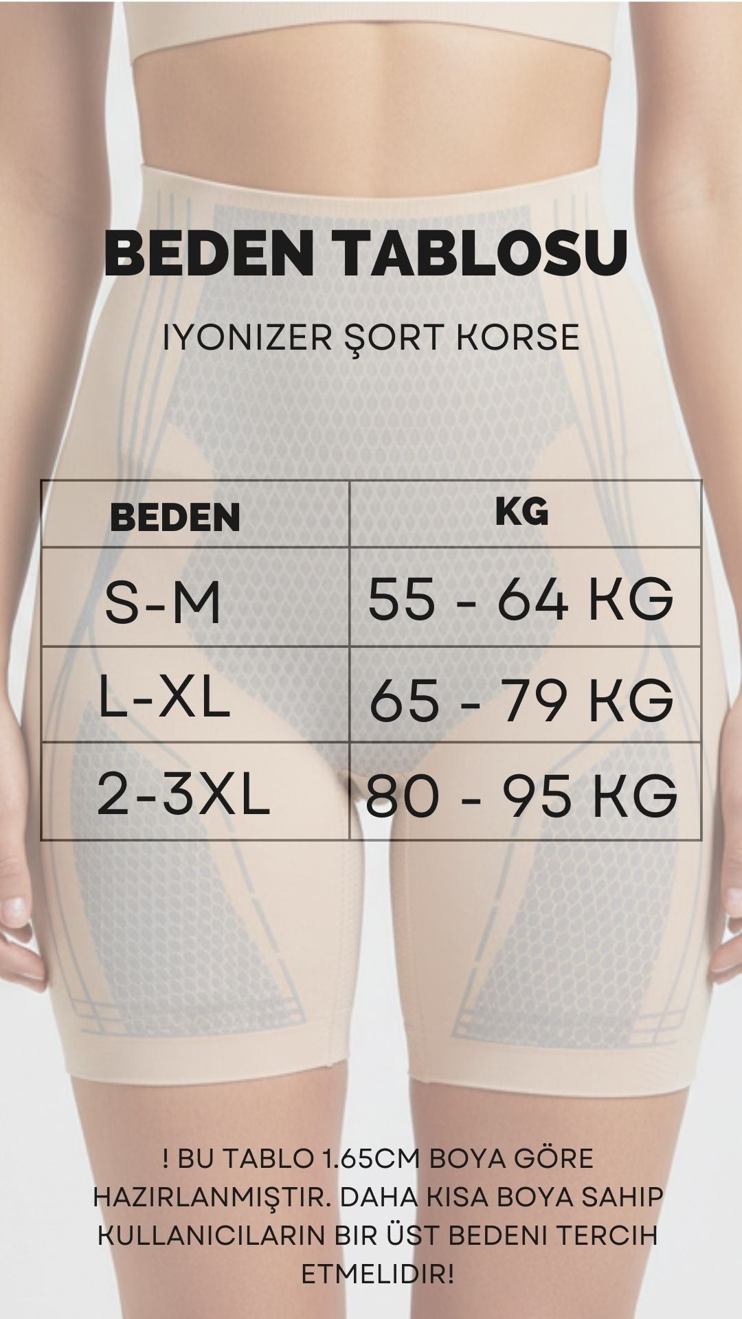 REYNEV İyonizer Şort Korse – 2 Beden İnceltici, Mide ve Basen Toparlayıcı