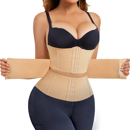 WaistCurve™ Agraflı Latex Bel Korsesi – Kum Saati Etkili, Ayarlanabilir Tasarım