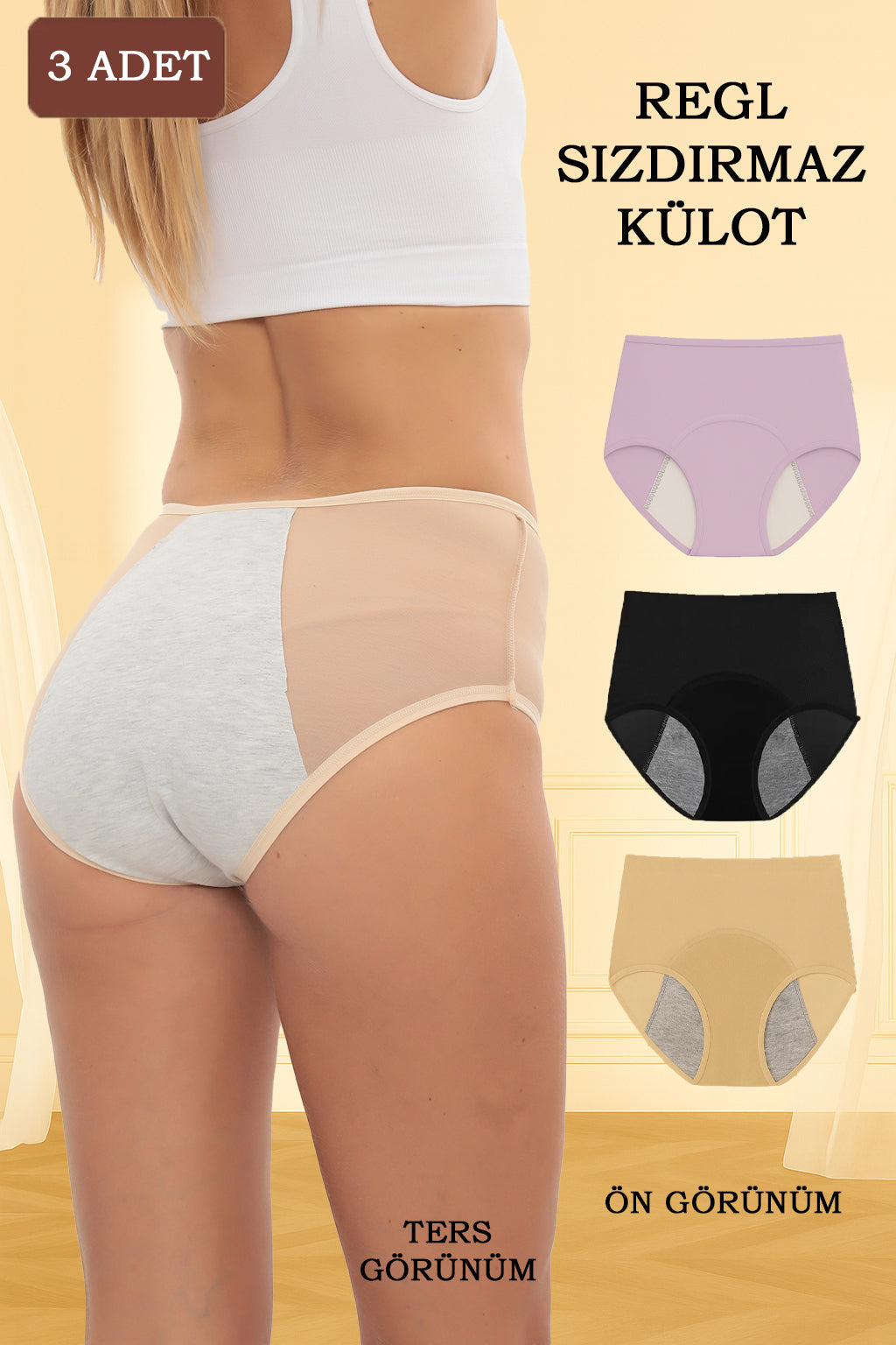 REYNEV Sızdırmaz Regl Külodu – Süper Emici, Günlük & Gece Boyunca Konfor