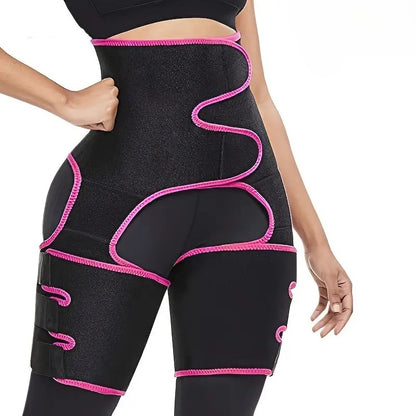 TriSculpt™ 3‑in‑1 Termal Bel & Bacak Korse – Neopren Sauna Etkisi, Ayarlanabilir Cırt Bant, Kaymaz Tasarım