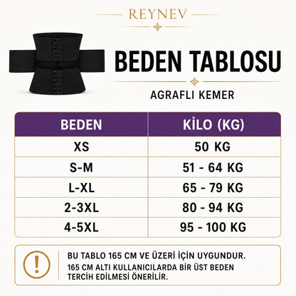 REYNEV Latex 3 Sıra Agraflı Bel Korsesi – Kum Saati Etkili Toparlayıcı