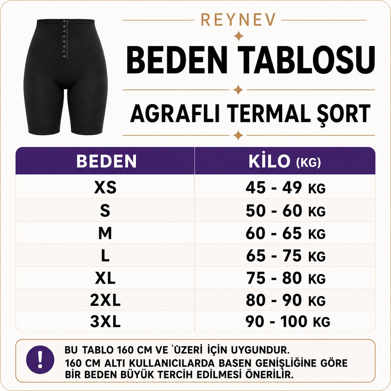 REYNEV 3 Kademeli Agraflı Sauna Şort – Polymer Terletici, Toparlayıcı, Yüksek Bel