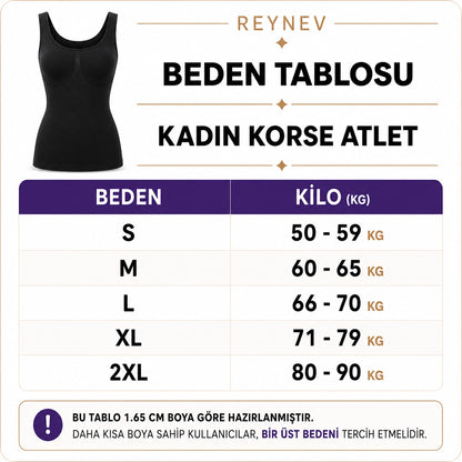REYNEV Dikişsiz Toparlayıcı Korse Atlet – 2 Beden İnce Gösteren, Nefes Alan Shapewear