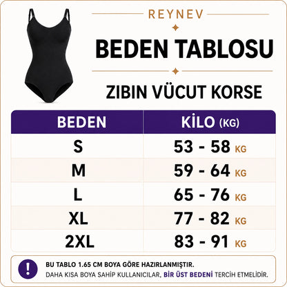 REYNEV Zıbın Korse – 3 Bölge Toparlayıcı, Çıtçıtlı, Dikişsiz Kompresyon