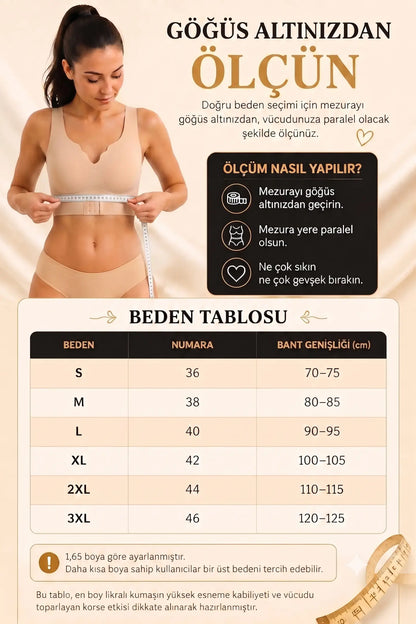 REYNEV Premium Dik Duruş ve Toparlayıcı Sütyen – Önden Agraflı, Dikişsiz Büstiyer Korse