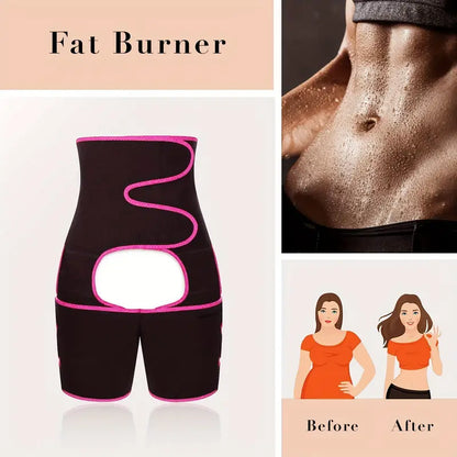 TriSculpt™ 3‑in‑1 Termal Bel & Bacak Korse – Neopren Sauna Etkisi, Ayarlanabilir Cırt Bant, Kaymaz Tasarım