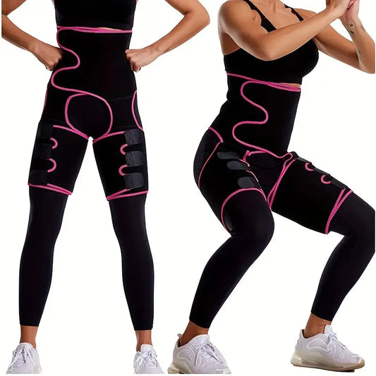 TriSculpt™ 3‑in‑1 Termal Bel & Bacak Korse – Neopren Sauna Etkisi, Ayarlanabilir Cırt Bant, Kaymaz Tasarım